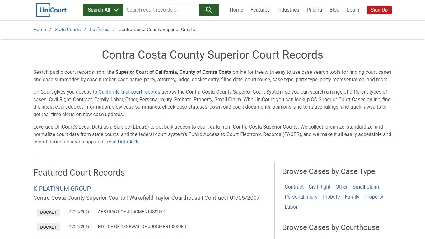 Contra Costa County Superior Court Records | California ...